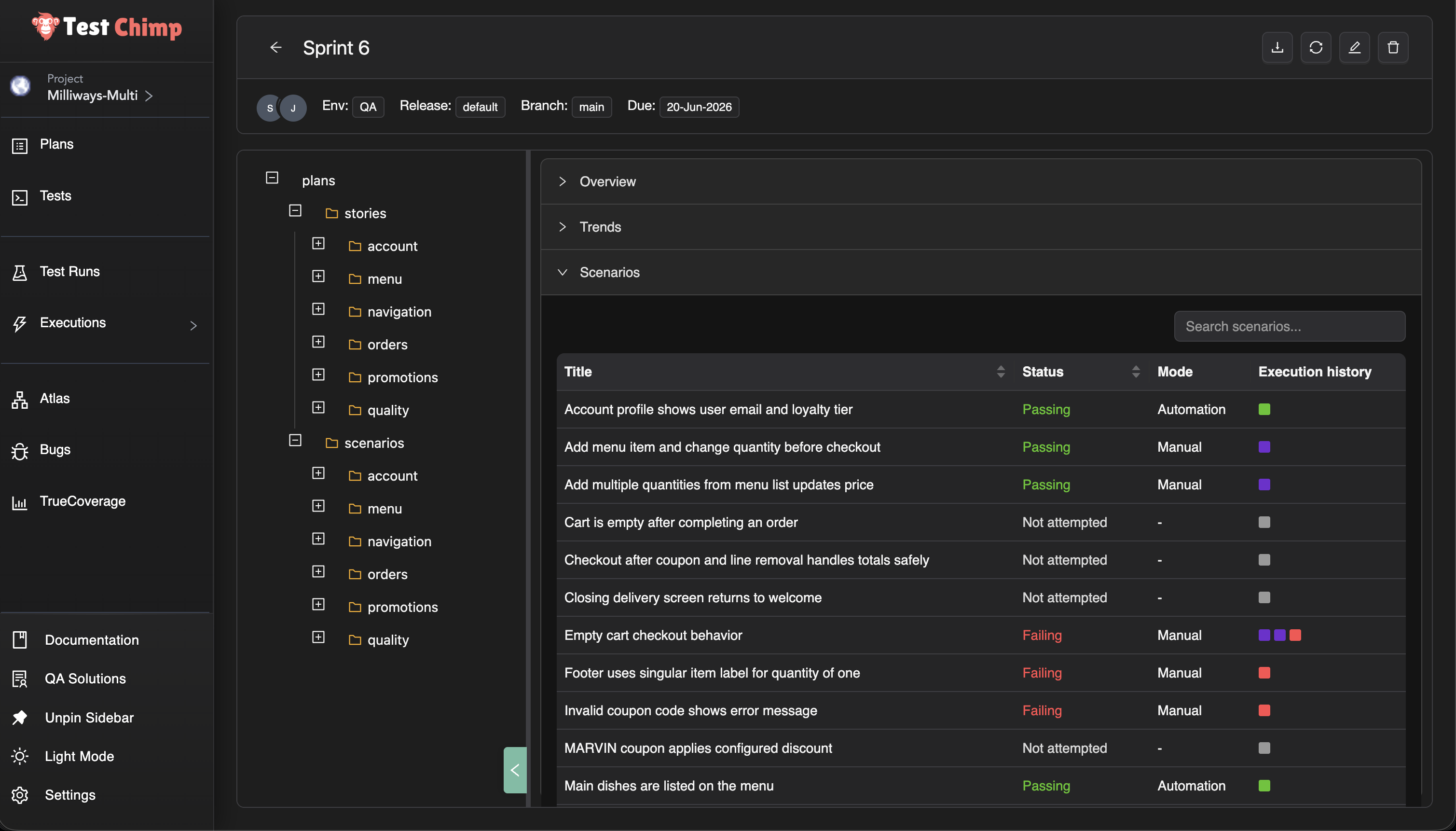 Test Run viewer